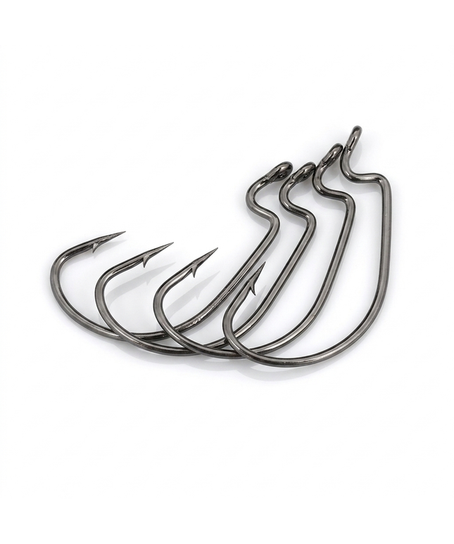 Anzuelo offset para arreglo weedless (anti enganche)