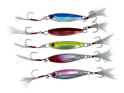 Caja señuelos con 5 jigs