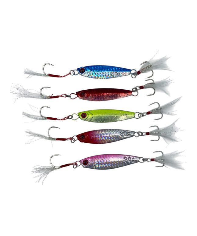 Caja señuelos con 5 jigs