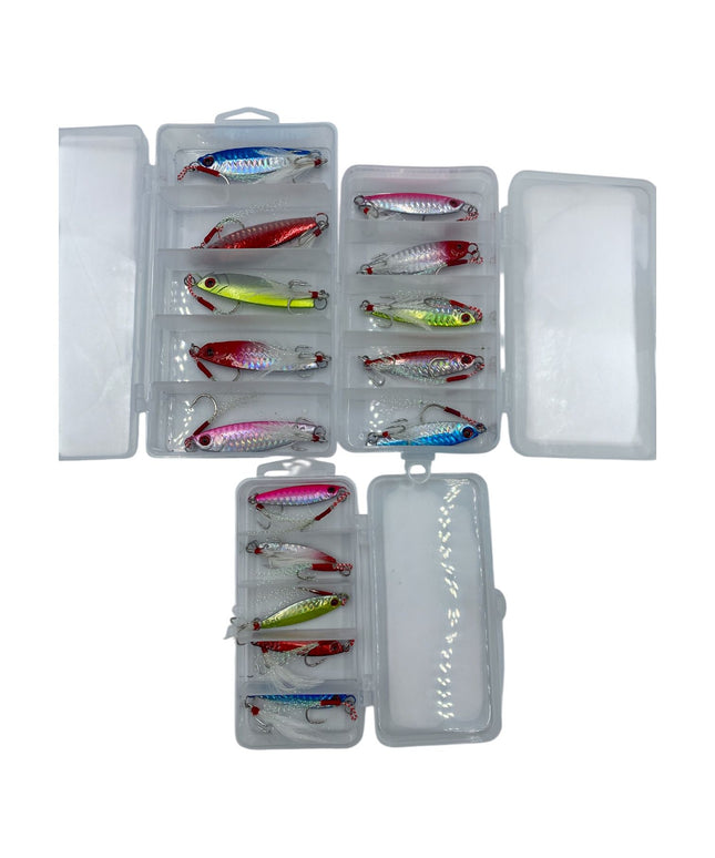 Caja señuelos con 5 jigs