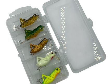 Caja señuelos con 5 grillos
