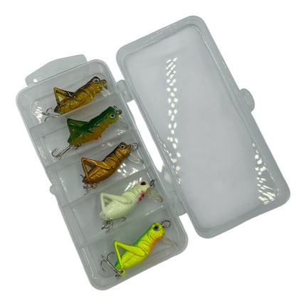 Caja señuelos con 5 grillosS