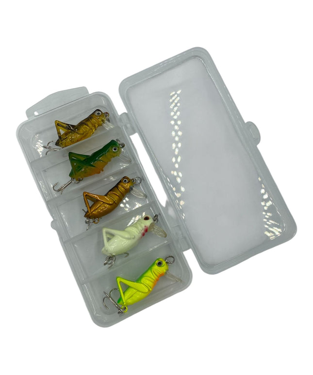 Caja señuelos con 5 grillos